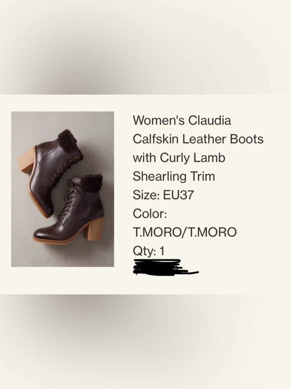 Overland Claudia calfskin leather boots with curly lamb shearling trim